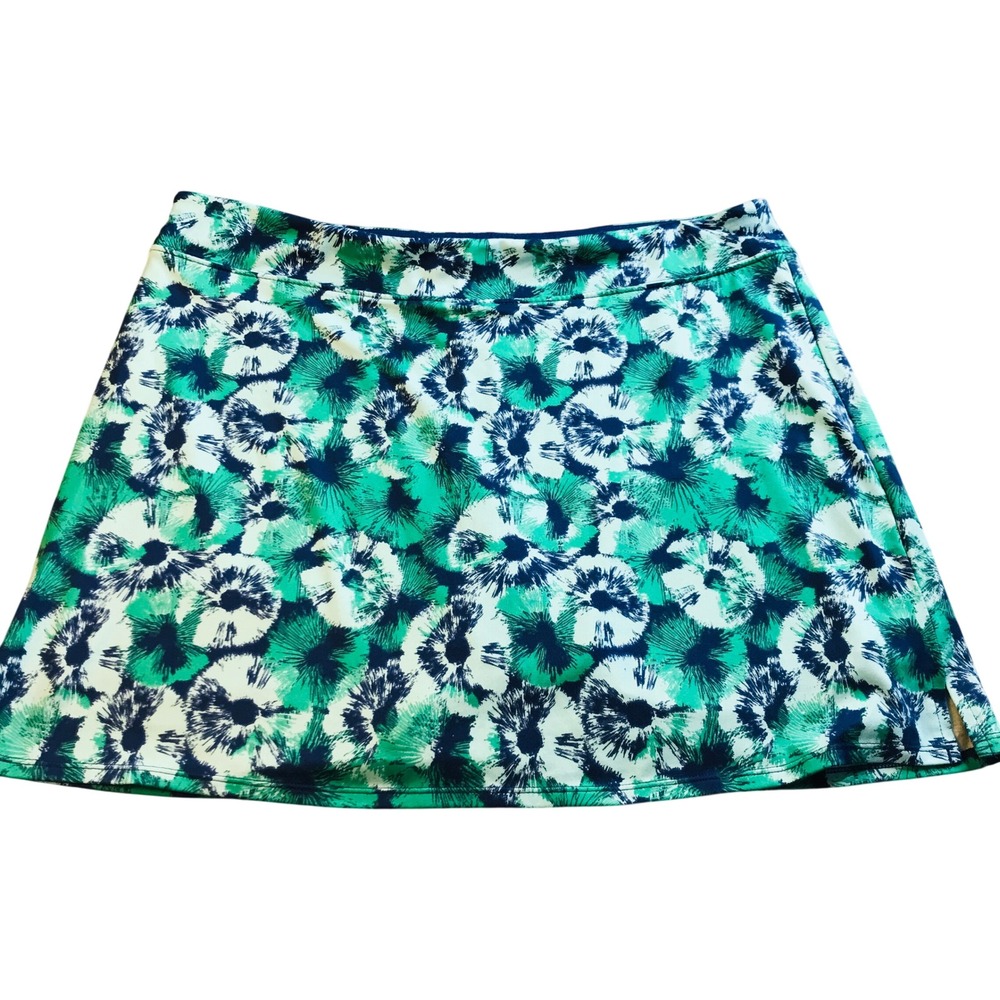 Tranquility Colorado Clothing Green Floral Active Skort Built-in Shorts XL